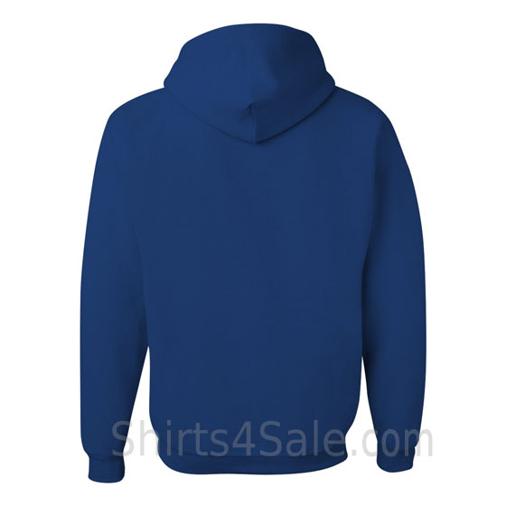 Blue hooded sweatshirt back view