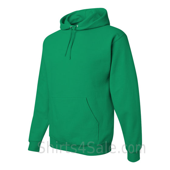 Green hooded sweatshirt side view