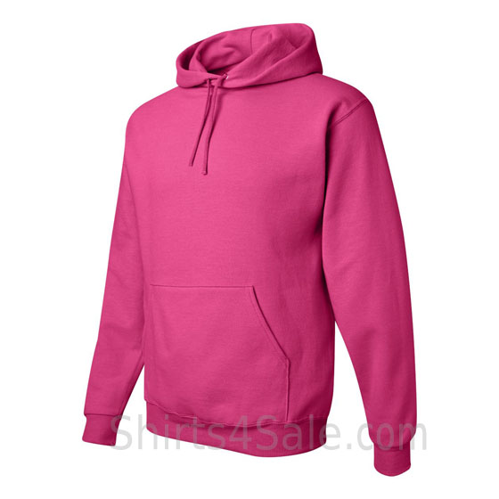 Hot Pink hooded sweatshirt side view