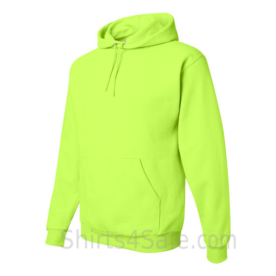 Neon Green hooded sweatshirt side view