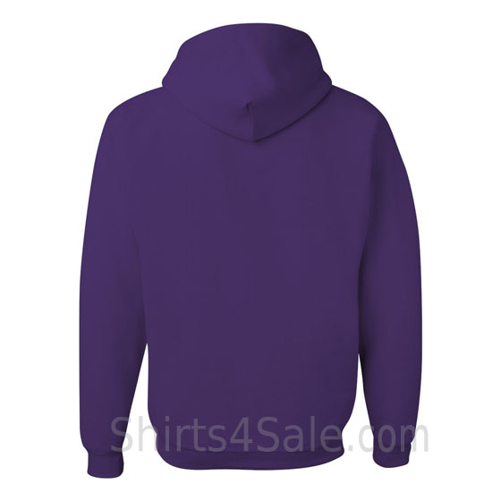 Purple hooded sweatshirt back view