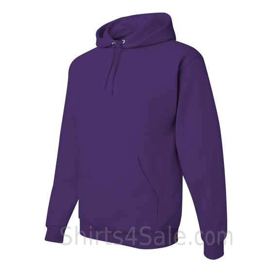 Purple hooded sweatshirt side view