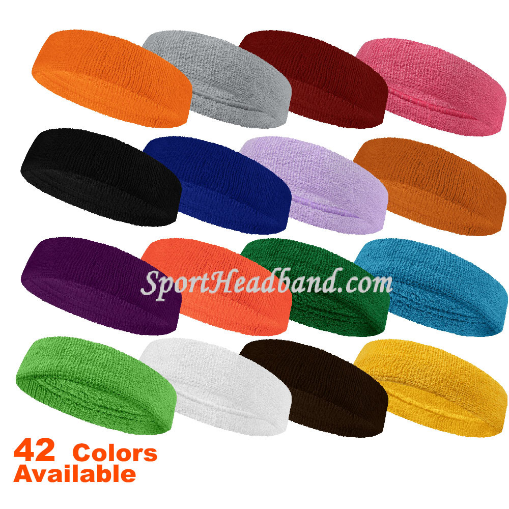 COUVER Tennis Style Premium Quality Athletic Terry Head Sweatband 1 Piece 