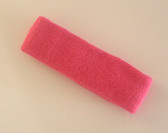 Bright pink terry sport headband for sweat