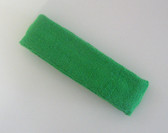 Bright green terry sport headband for sweat