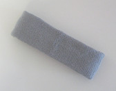 Light gray or silver terry sport headband for sweat