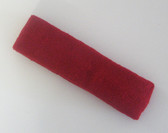 Dark red terry sport headband for sweat