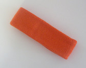 Dark orange terry sport headband for sweat