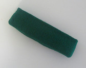 Dark green terry sport headband for sweat