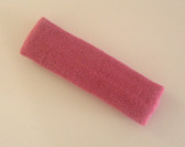 Dark pink terry sport headband for sweat