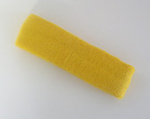 Yellow terry sport headband for sweat