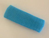 Bright sky blue terry sport headband for sweat