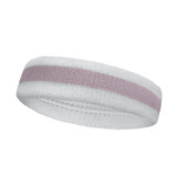White Light Pink White stripe terry tennis headband for sweat