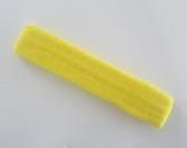 Bright yellow long sport headband terry cloth for sweat