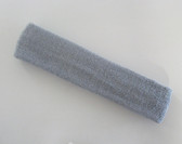 Gray or silver long sport headband terry cloth for sweat