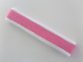 White pink white striped tennis headband terry long