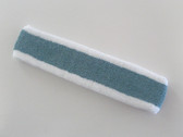 White old-blue viridian white striped tennis headband terry long