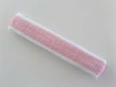 White light pink white striped tennis headband terry long