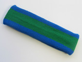 Green with blue trim headband sports pro