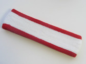 White with red trim headbands sports pro