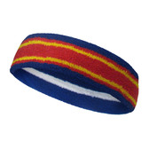 Blue red with yellow lines basketball headband pro
