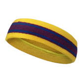 Yellow Purple with blue lines basketball headband pro