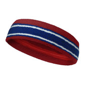 Dark red blue with white lines basketball headband pro
