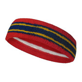 Red blue with yellow lines basketball headband pro