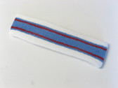White light blue with red lines basketball headband pro