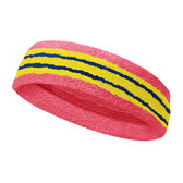 Pink yellow with blue lines basketball headband pro