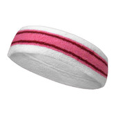 White pink with red lines basketball headband pro
