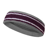 Silver gray purple with white lines basketball headband pro