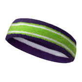 Dark purple lime green with white line basketball headband pro
