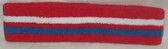 Red with white blue striped headband sports pro