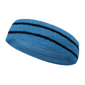 Bright sky blue basketball headband pro with 2 black stripes