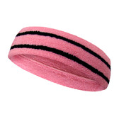 Pink basketball headband pro with 2 black stripes