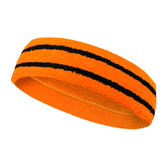 Orange basketball headband pro with 2 black stripes