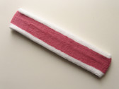 White dark pink white striped tennis headband terry long