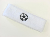 White custom headband sports sweat terry