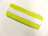 Bright yellow white bright-yellow striped terry sport headband