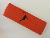 Dark orange custom headbands sports sweat terry