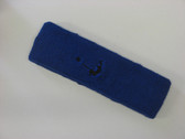 Blue custom head band sports sweat terry