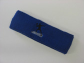Blue custom sports headband sweat terry