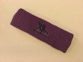 Purple custom sport sweat headbands terry