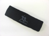 Black custom sport sweat headbands terry