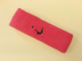 Brigth pink custom head band sports sweat terry