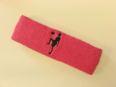 Bright pink custom sport headband sweat terry