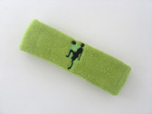 Lime green custom sport headband sweat terry