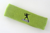 Lime green custom sports headband sweat terry