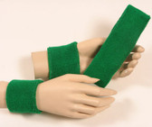 Green headband wristband set for sports sweat